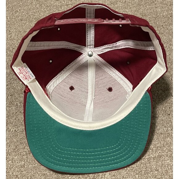 Vintage 80s Large TPC PGA Golf New Era Pro Model Snapback Hat Cap USA Maroon - Picture 5 of 9